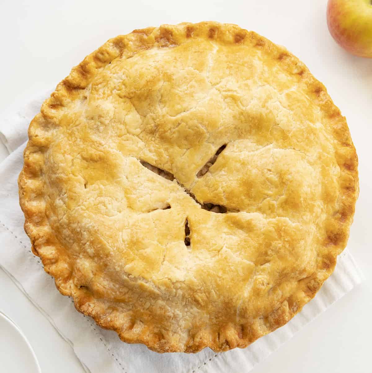 Classic Apple Pie is a traditional apple pie made with a no-fail, homemade pie crust that is filled and baked with fresh apples. Apple Pie, Pie Crust, Thanksgiving, Dessert, Apple Dessert, How to Make Mile High Apple Pie, What Apples for Apple Pie, Easy Apple Pie, i am baker,iambaker Classic Apple Pie from Overhead
