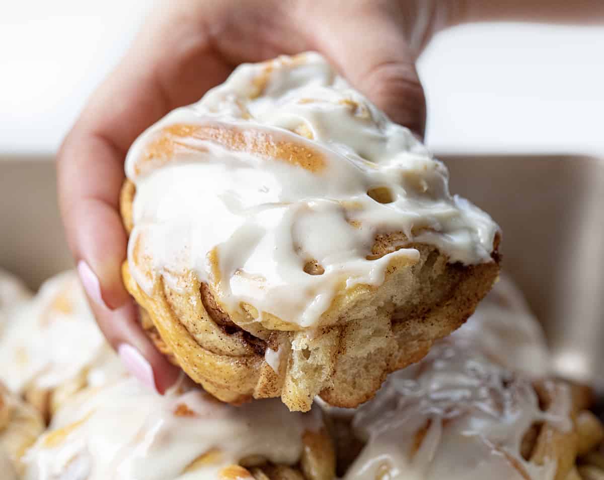 Braided Cinnamon Rolls are a delightful variation of the classic sweet rolls with a beautifully woven braided appearance, drizzled with a cream cheese glaze. They are so soft and the combination of cinnamon, brown sugar, and butter in each layer makes them so irresistible! They are wonderful without the glaze, too. You can also make these in an air fryer!