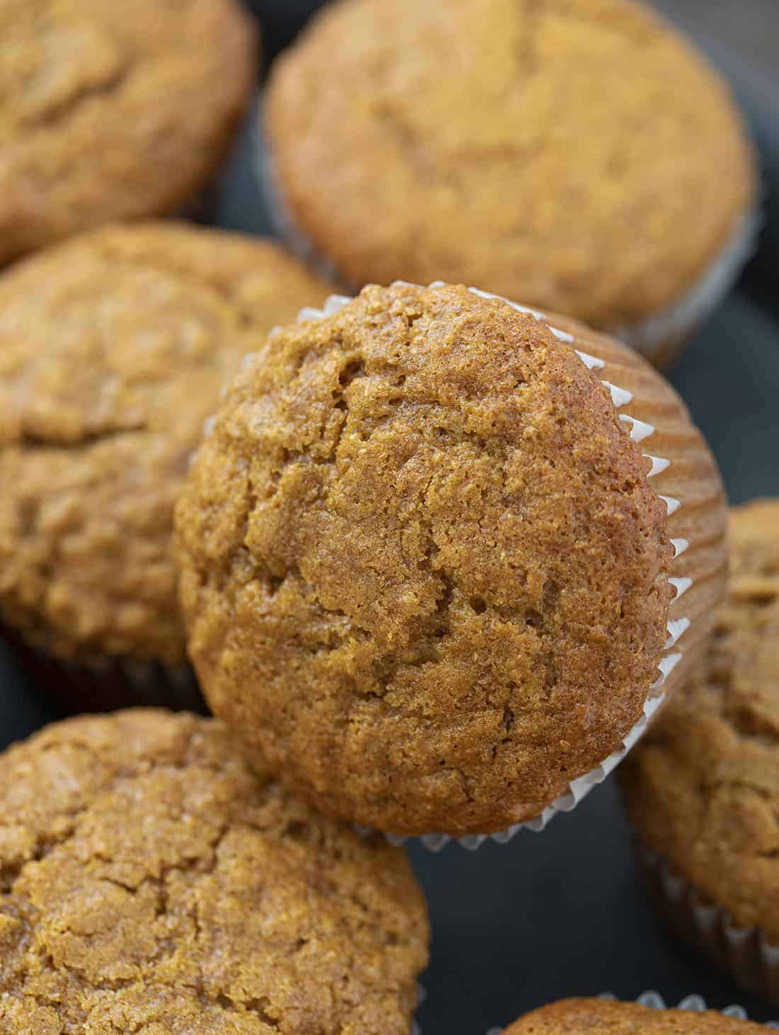 Bran Muffins are moist muffins that can be made with bran cereal or wheat bran and are a wonderful source of fiber to keep you feeling full all morning! Bran Muffin Recipe, Bran Muffins, Easy Bran Muffins, Breakfast, Muffin Recipes, Soft Bran Muffins, Moist Bran Muffins, recipes, i am baker, iambaker Bran Muffin Stacked on Its Side