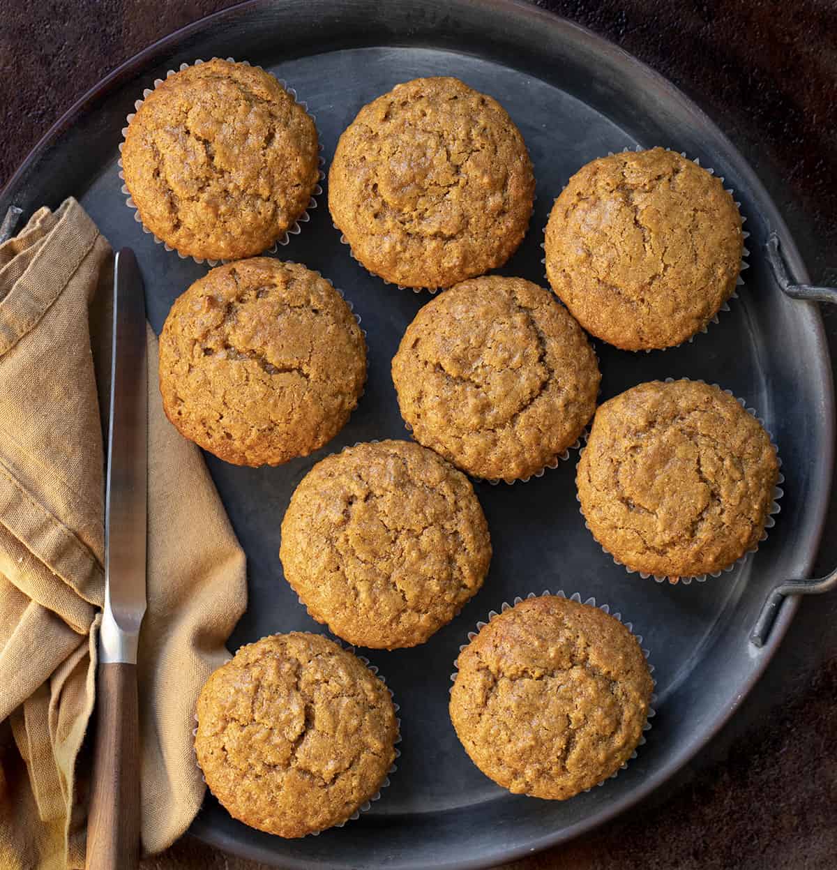 Bran Muffins are moist muffins that can be made with bran cereal or wheat bran and are a wonderful source of fiber to keep you feeling full all morning! Bran Muffin Recipe, Bran Muffins, Easy Bran Muffins, Breakfast, Muffin Recipes, Soft Bran Muffins, Moist Bran Muffins, recipes, i am baker, iambaker Bran Muffins from Overhead with Butter KNife