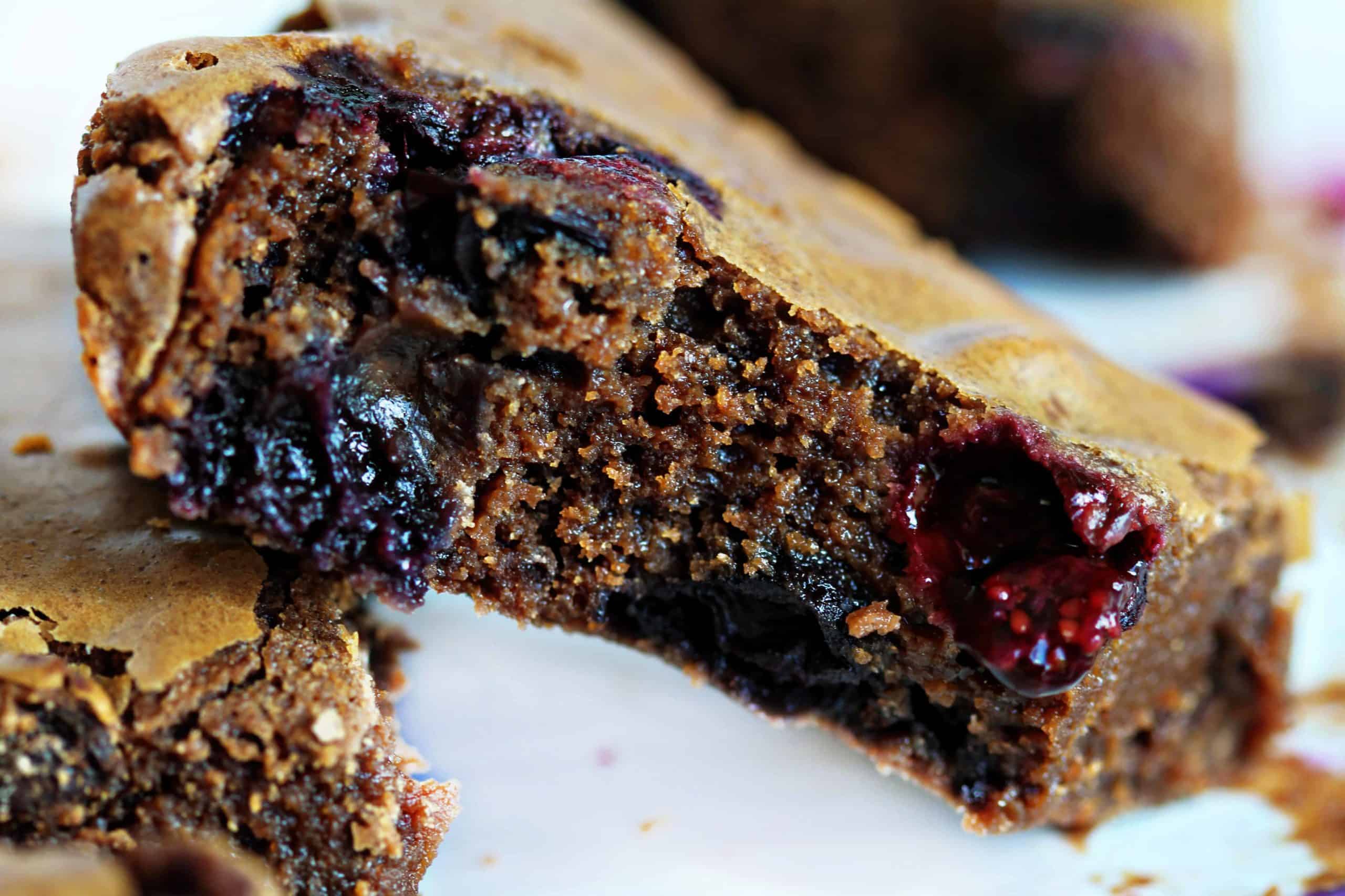 It is shocking how good these are. Folks will be blown away by the flavor! #brownies #homemadebrownies #blueberrybrownies #howtomakeblueberrybrownies #brownierecipes #iambaker #baking #chocolate #recipes One Blueberry Brownie
