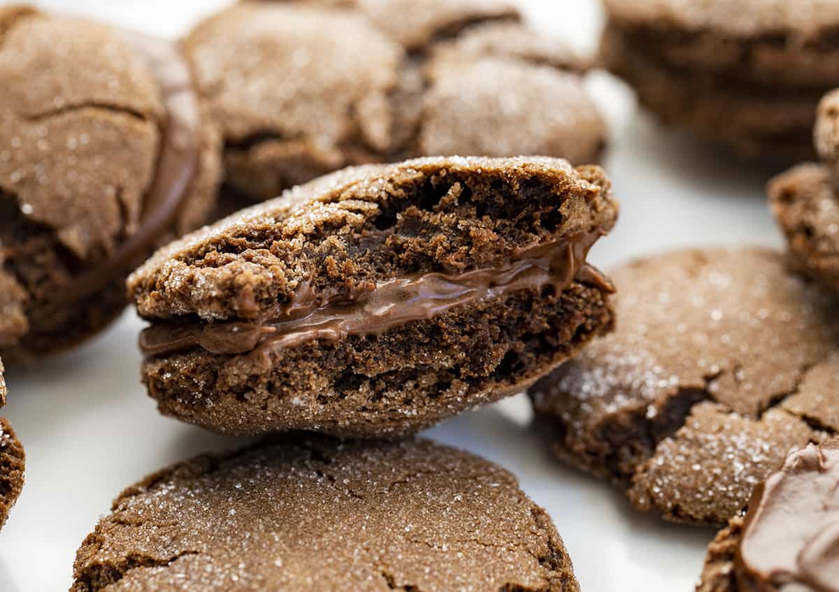 Chocolate Sandwich Cookies are soft, chewy, sugary chocolate cookies with a layer of decadent chocolate frosting in between. It's a chocolate lovers dream! Bit Into Chocolate Sandwich Cookie.