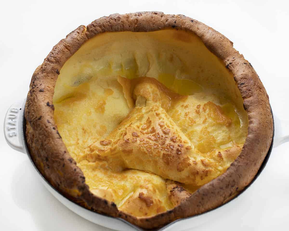Dutch Baby Pancakes, also known as German or Puff pancakes, is like a combination of a crepe, a pancake, and a popover, all in one. It's a wonderful breakfast or brunch treat. Dutch Baby, German Pancake, Breakfast, recipes, i am baker, iambaker Dutch Baby Pancake Right Out of the Oven