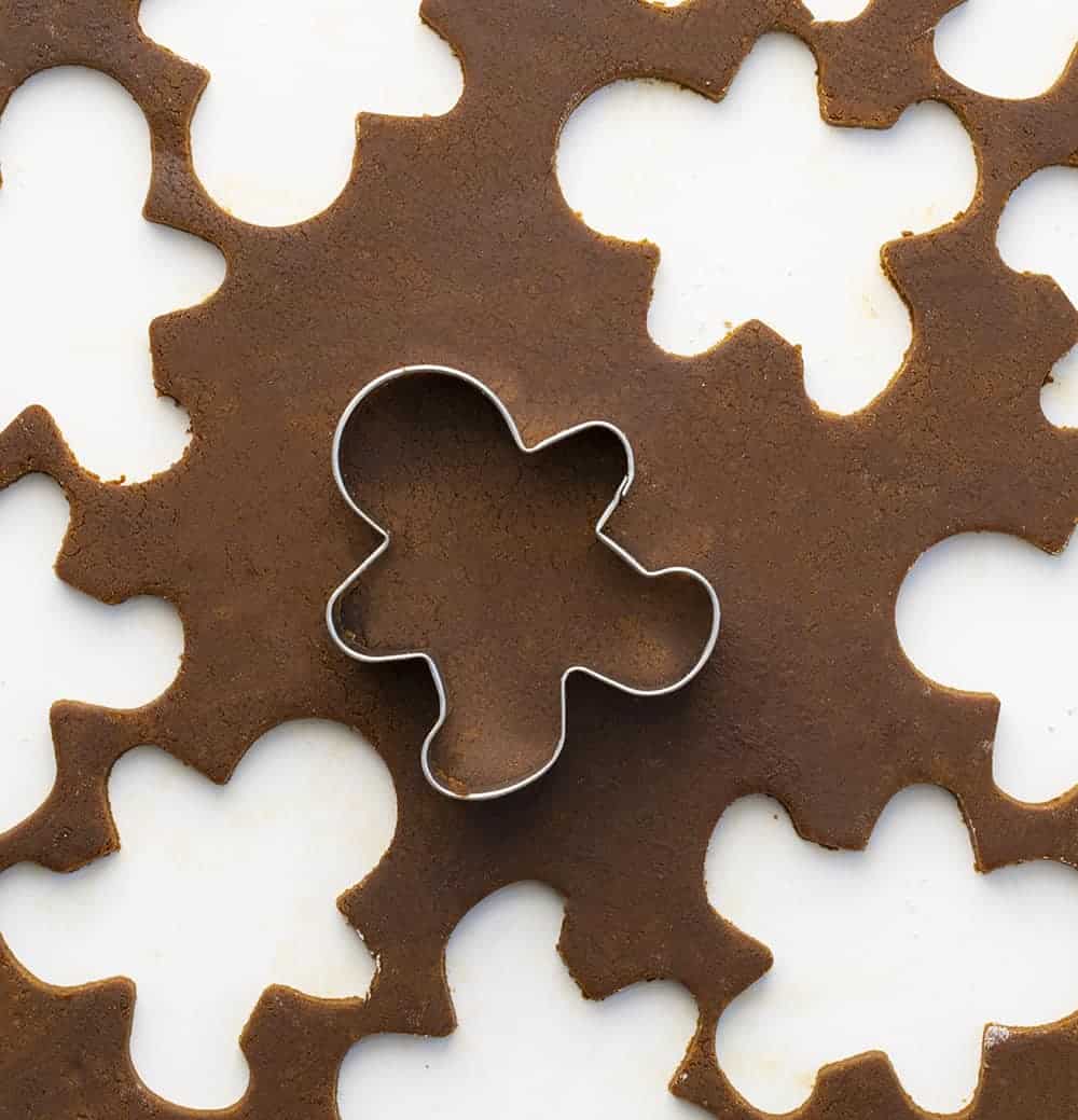 Gingerbread Man Cookie is a cut-out cookie full of ginger, cinnamon, and molasses flavor, decorated as creatively as you like! How to Make Ginger Bread Man Cookies, Gingerbread Cookies, Gingerbread Man Cookies, Baking, Christmas Holidays, Cookies, Recipes, Cookie Recipes, i am baker, iambaker, gingerbread Gingerbread Man Cookie Dough with Cutouts