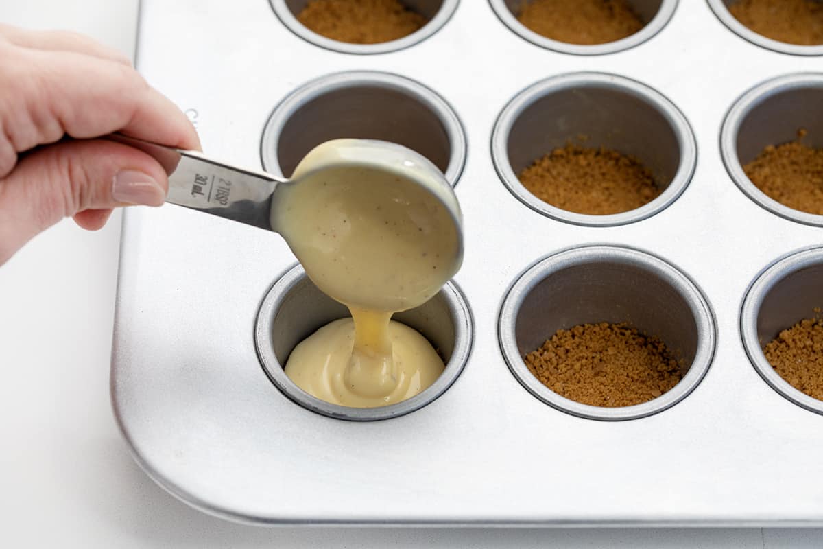 With the holidays here, the more snacks, desserts, and appetizers you can make, the better! These mini eggnog cheesecakes cover all the bases. They are easy finger food, they can be added to a Christmas dessert charcuterie board (all the rage right now), and are also perfect New Year's Eve appetizers! In addition, it doesn't get more festive than using eggnog in the mini cheesecakes.