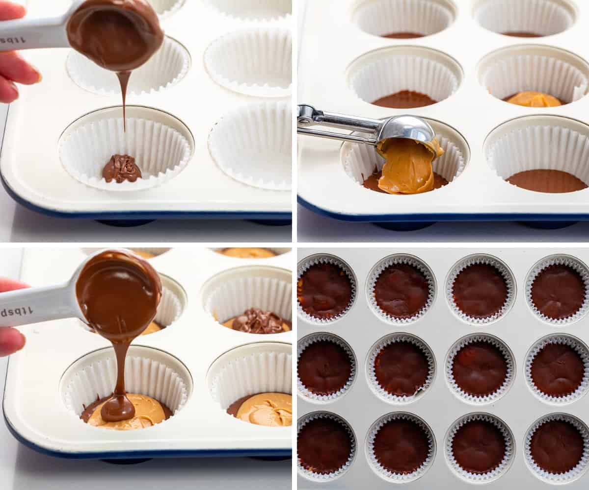 Homemade Peanut Butter Cups... SO YUM! I am a sucker for everything chocolate and peanut butter. And, when I can make my own treats with this flavor combination, it is even better! With this treat, there are no added preservatives like when buying peanut butter cups from the store. If you need some holiday treats, add them to your easy-finger food Christmas party options or as a part of your Christmas dessert charcuterie board! Steps for Making Homemade Peanut Butter Cups with Chocolate and Peanut Butter.